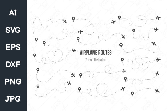 Download Airplane Routes. Travel Vector Icon Set - Set Collection