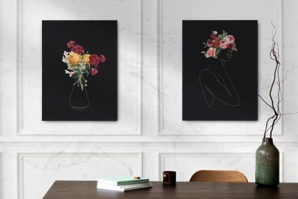 Download One Line Art Woman Set of 2 - Set Collection