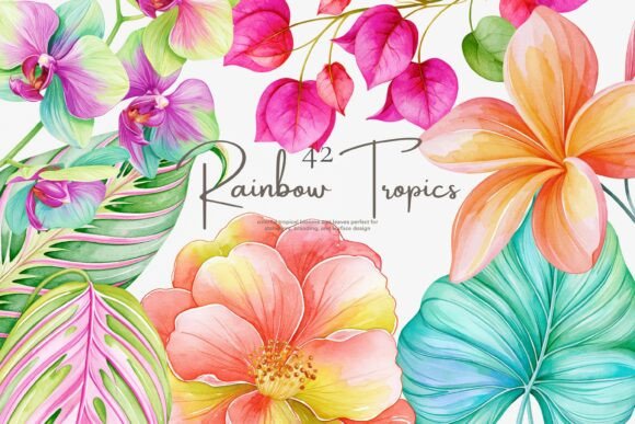 Download Tropical Flower Clipart Set - Set Collection