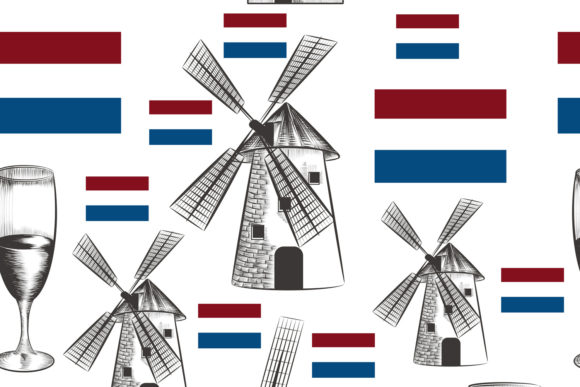 Download Vector Pattern with Mills, Holland Flag - Vector pattern Collection
