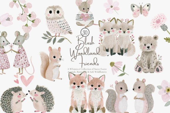 Download Oodland Animal Watercolor Clipart Set - Set Collection