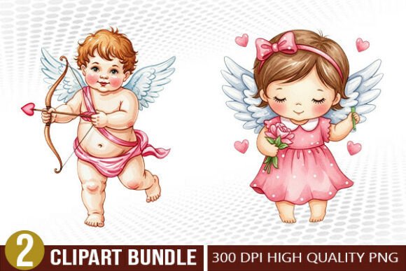 Download Cute Cupid Valentine Illustration Set - Set Collection