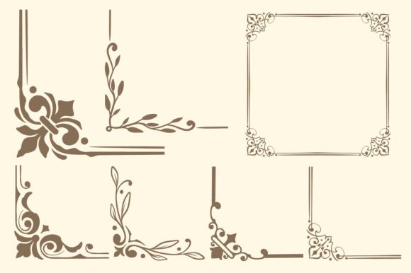 Download Corner Ornamental Frame Vector Set - Set Collection