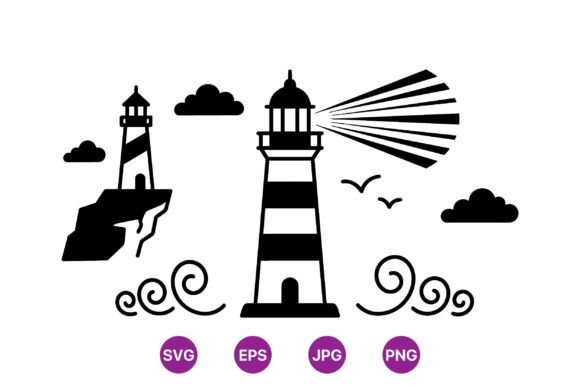 Download Coastal Lighthouse SVG Design Set - Set Collection
