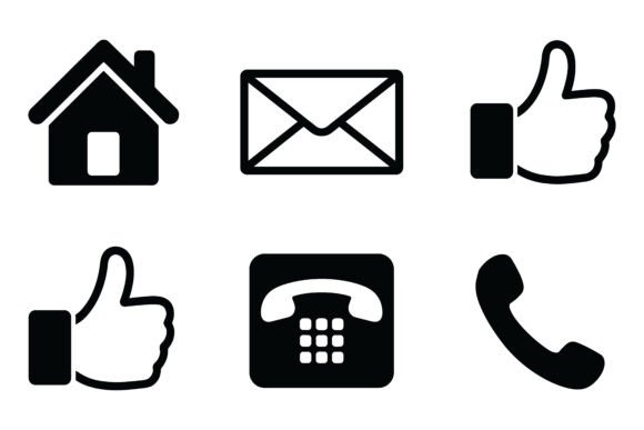 Download House Email Thumbs Up and Phone Icon Set - Set Collection