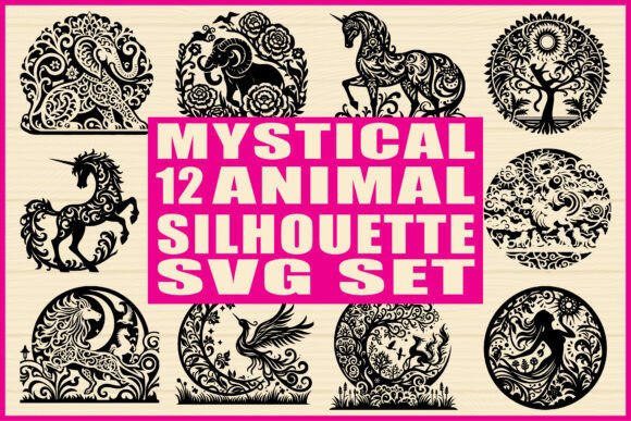 Download Mystical Animal Silhouette SVG Set - Set Collection