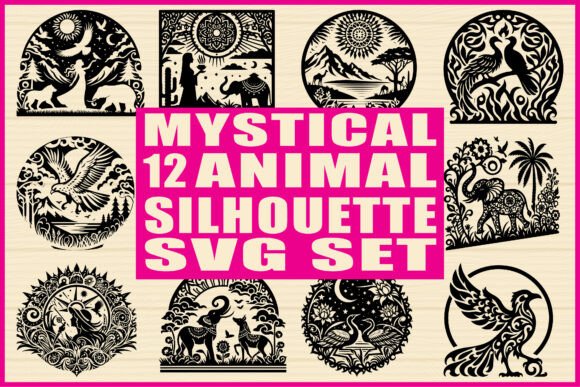 Download Mystical Animal Silhouette SVG Set - Set Collection
