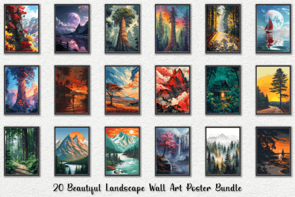 Download Beautiful Landscape Wall Art Poster Set - Set Collection