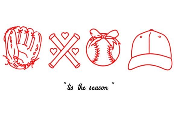 Download Red Line Art Baseball on Black - Red line art Collection