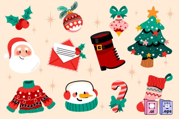 Download Festive Christmas Object Set - Set Collection