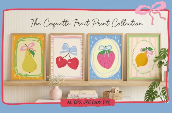 Download Coquette Aesthetic Cute Fruit Poster Set - Set Collection