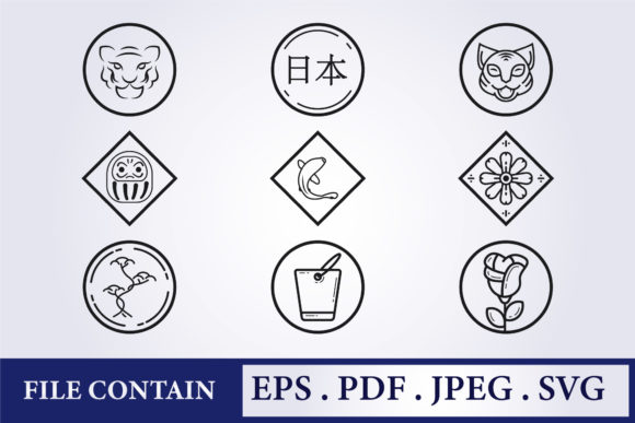 Download Set and Bundle of Kamon, Japanese Family - Set Collection