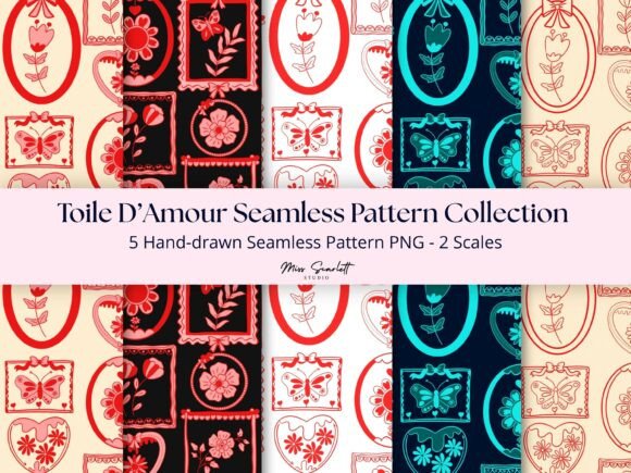Download Toile D’Amour Seamless Pattern Set - Set Collection