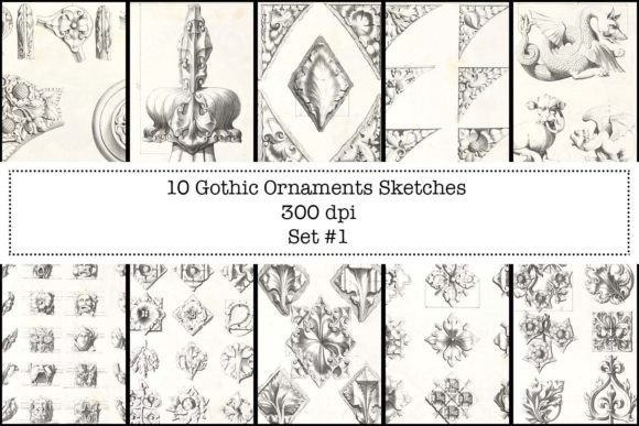 Download Gothic Ornament Sketches - Set#1 - Set Collection