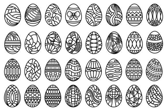 Download Patterned Egg Illustrations Set - Set Collection