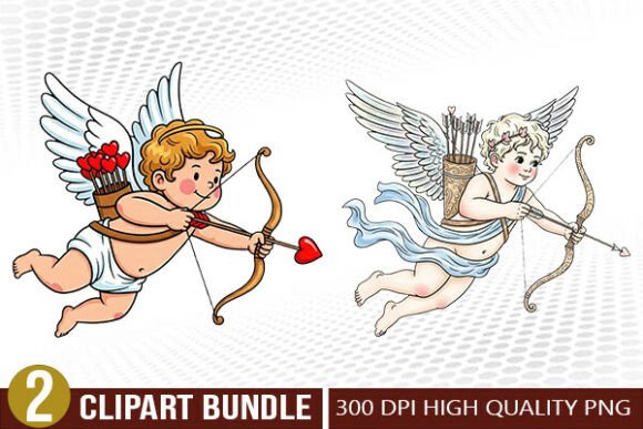 Download Cupid Angel Valentine Illustration Set - Set Collection