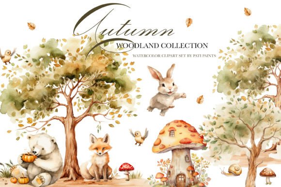 Download Autumn Woodland Animals Clipart Set - Set Collection