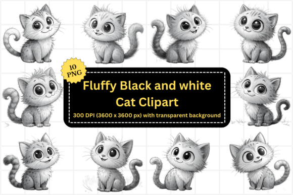 Download Fluffy Cat Transparent PNG Set - Set Collection