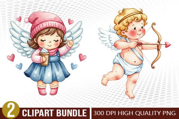 Download Cute Cupid Valentine Illustration Set - Set Collection