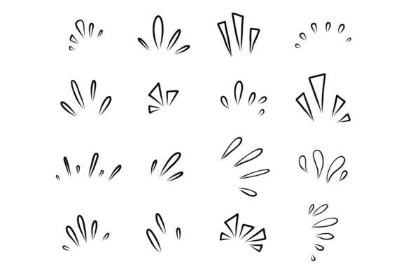 Download Hand Drawn Splash Burst Element Set Pack - Set Collection