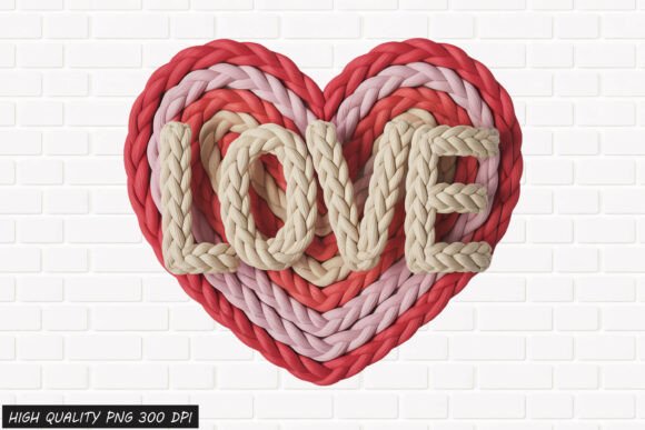 Download Rope Heart LOVE Valentine PNG File - Premium Bundle
