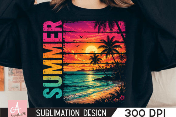 Download Vintage Summer Sunset Beach PNG - Set Collection