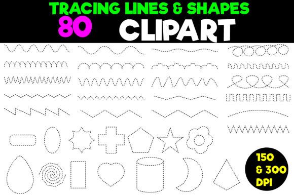 Download Tracing Lines and Shapes Clipart Set - Set Collection
