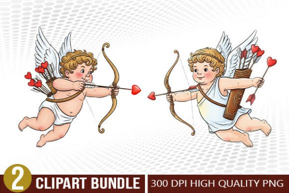 Download Cupid Angel Valentine Illustration Set - Set Collection