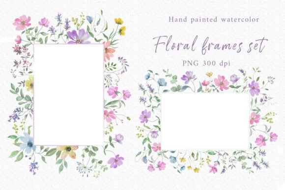 Download Watercolor Floral Frame Set - Set Collection