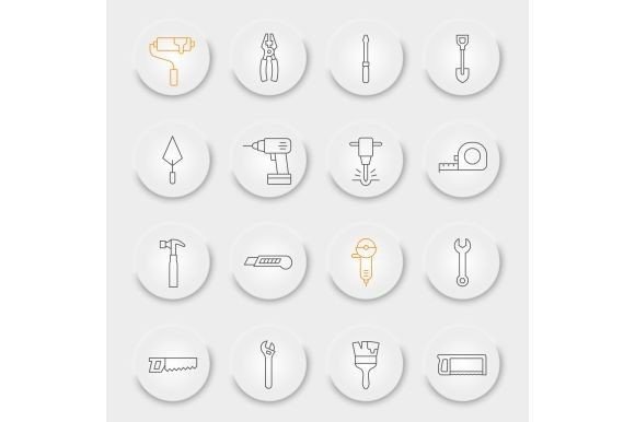 Download Construction Tools Line Icon Set - Set Collection
