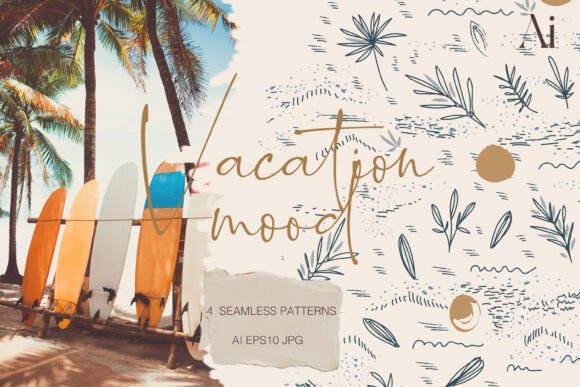Download Palm Vector Patterns Set - Vector pattern Collection
