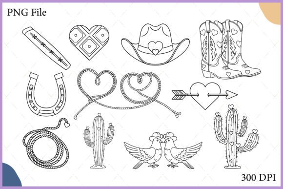 Download Valentine Western Cowboy Clipart Set - Set Collection