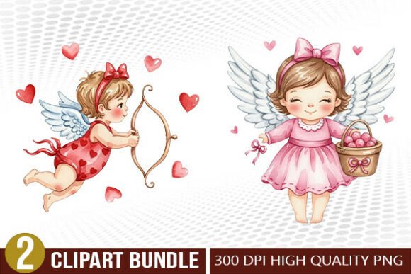 Download Cute Cupid Valentine Illustration Set - Set Collection