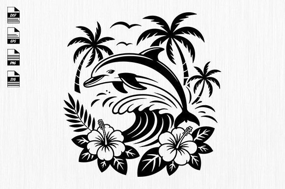 Download Sunset Dolphin Ocean Svg - Set Collection