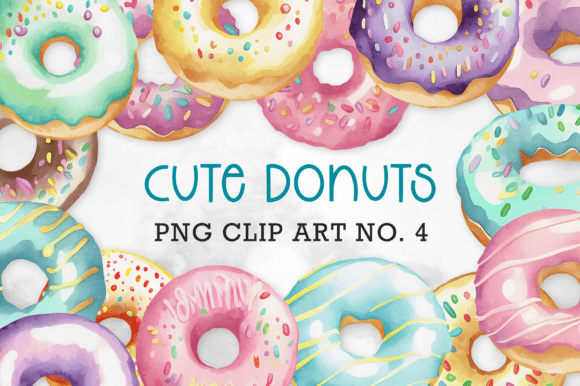 Download Cute Donut Clip Art Set 4 - Set Collection
