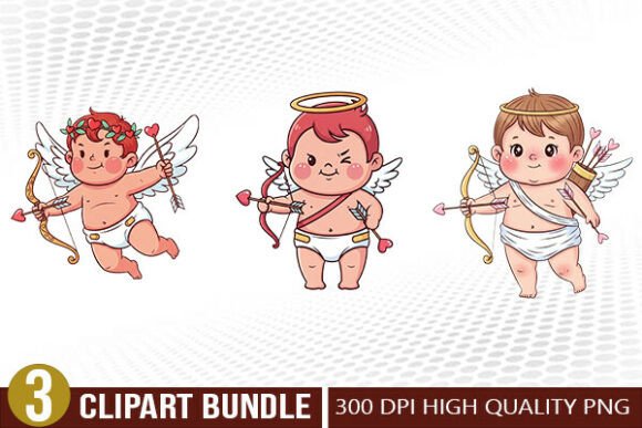 Download Cupid Angel Valentine Illustration Set - Set Collection