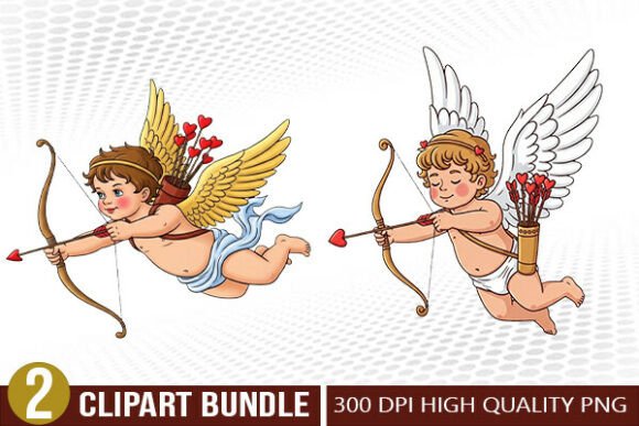 Download Cupid Angel Valentine Illustration Set - Set Collection
