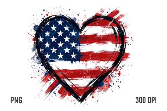 Download Patriotic USA Heart Brush Stroke PNG - Stroke Collection