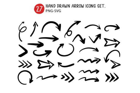 Download Hand Drawn Arrow Icons Set. - Set Collection