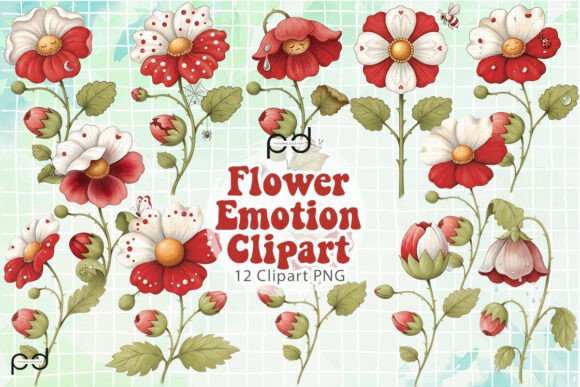 Download Flower Emotion Set Graphics - Set Collection