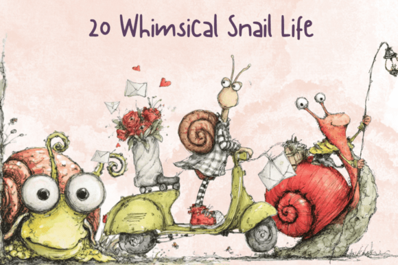 Download Storybook Whimsy Snail Clipart Set - Set Collection