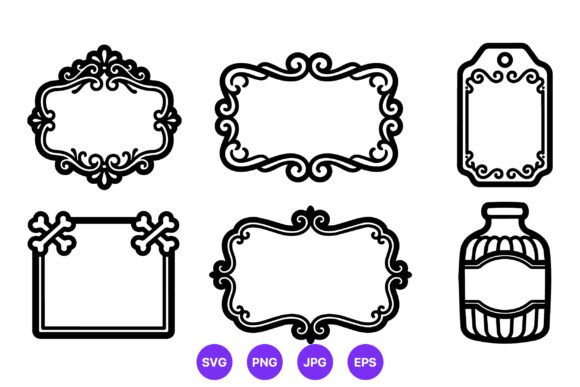 Download Ornate Frame Label Vector Set - Set Collection