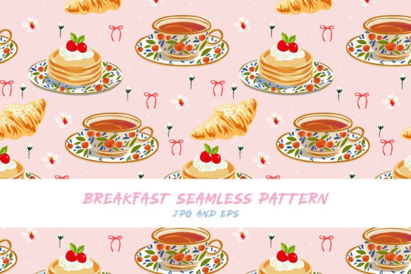 Download Cute Breakfast Seamless Vector Pattern - Vector pattern Collection