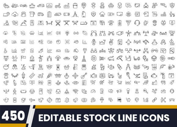 Download Versatile Line Icon Set for Designers - Set Collection