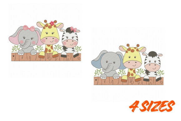 Download Safari Trio Boy &amp; Girl Embroidery Set - Set Collection