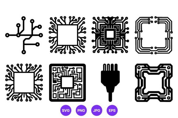 Download Circuit Board Chip Icon Set - Set Collection