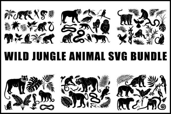 Download Black Wild Jungle Animal SVG Set - Set Collection