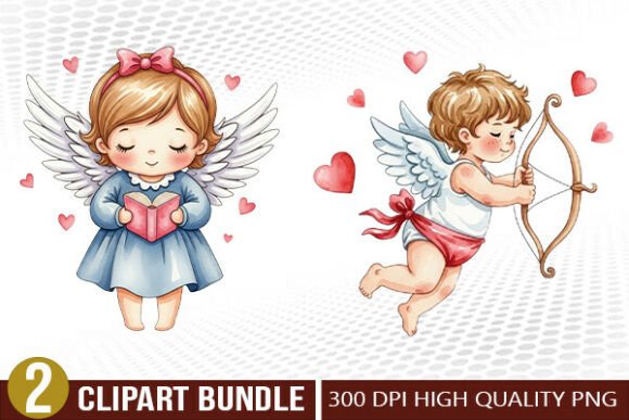 Download Cute Cupid Valentine Illustration Set - Set Collection