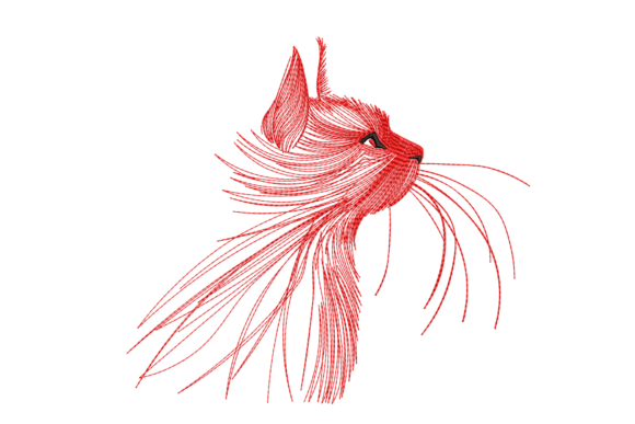 Download Red Line Art Cat - Red line art Collection