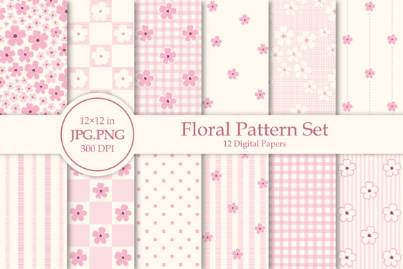 Download Pink Floral Pattern Set - Set Collection
